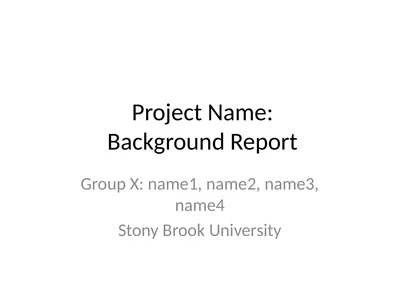 Project Name: Background Report Group X: name1,