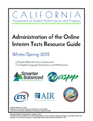 CALIFORNIA Assessment of Student Performance and Progress