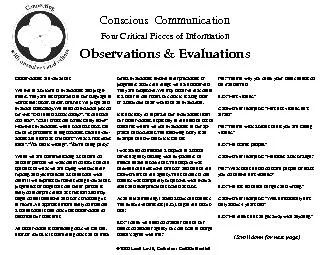 Observations & Evaluations
