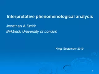 Interpretative phenomenological analysis