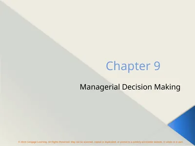 Chapter 9 Managerial Decision Making Types of