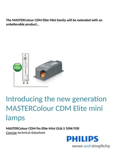 Introducing the new generation MASTERColour CDM