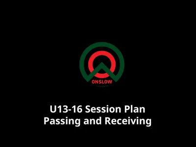U13-16 Session Plan Passing and Receiving Session