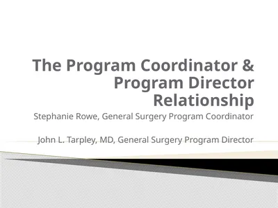 The Program Coordinator & Program Director