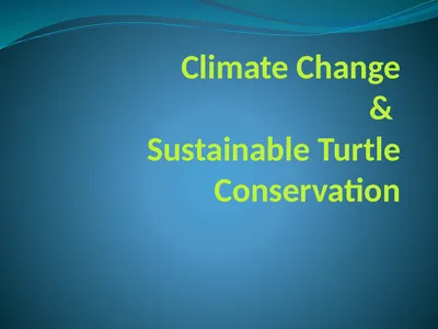 Climate Change & Sustainable Turtle Conservation