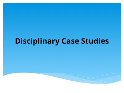 Disciplinary Case Studies Second Schedule (Others