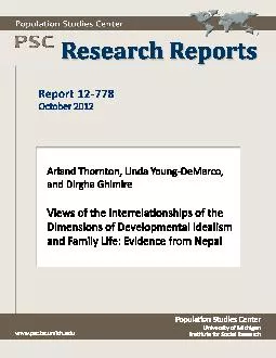 Interrelationships of Developmental Idealism and Family LifeNepal