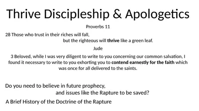 Thrive Discipleship & Apologetics Proverbs 11 28