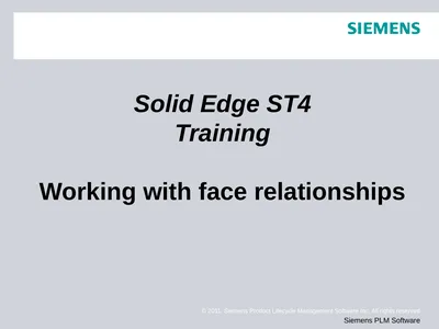 Solid Edge ST4 Training Working with face