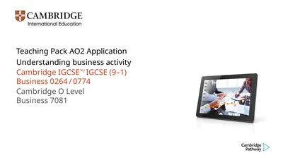 Teaching Pack AO2 Application Understanding