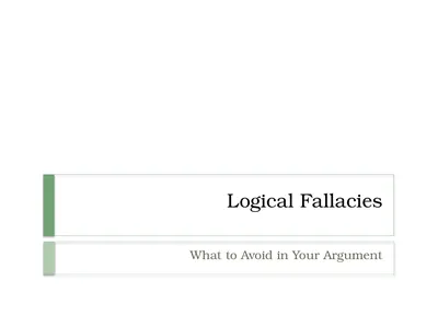 Logical Fallacies What to Avoid in Your Argument