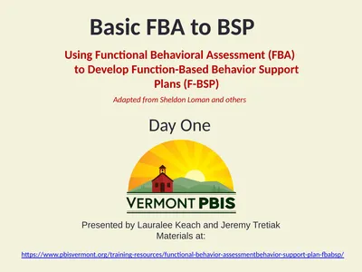 Using Functional Behavioral Assessment (FBA) to