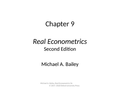 Chapter 9 Real Econometrics Second Edition Michael