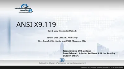 ANSI X9.119 Part 2: Using Tokenization Methods