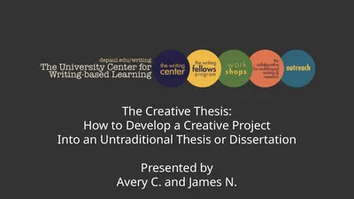 The Creative Thesis: How to Develop a Creative