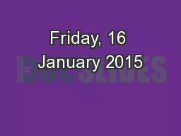 Friday, 16 January 2015