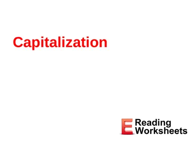 Capitalization Overview The Three Things to