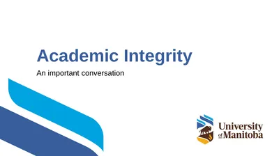 Academic Integrity An important conversation