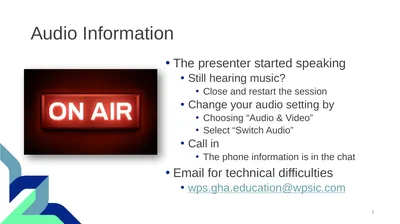 Audio Information The presenter started speaking
