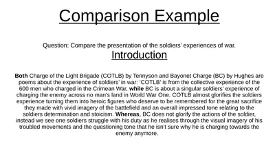 Comparison Example Question: Compare the