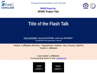 SPARC Project Title: First AUTHORa, Second
