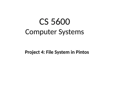 CS 5600 Computer Systems Project 4: File System in