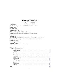interval-packageTestsandNPMLEforintervalcensoreddata