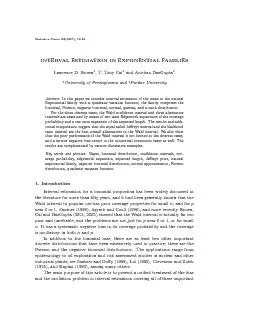 StatisticaSinica13(2003),19-49INTERVALESTIMATIONINEXPONENTIALFAMILIESL