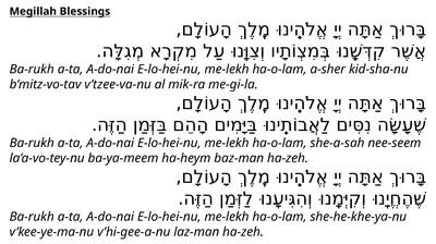 Megillah Blessings בָּרוּךְ אַתָּה יְיָ אֱלֹהֵֽינוּ