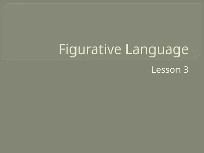 Figurative Language Lesson 3 Definition Figurative