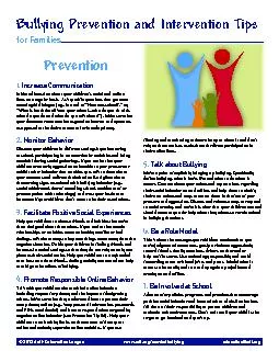 Bullying Prevention and Intervention Tips