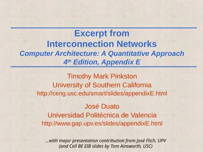 Excerpt from Interconnection Networks Computer
