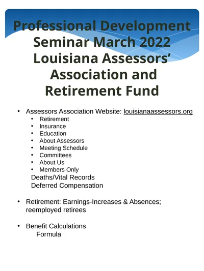 Assessors Association Website:
