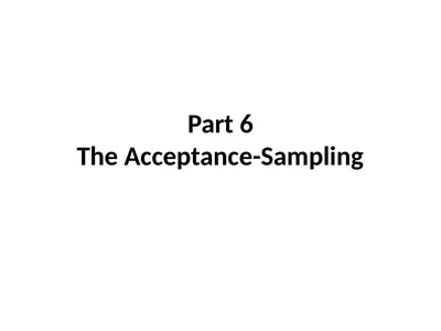 Part 6 The Acceptance-Sampling INTRODUCTION