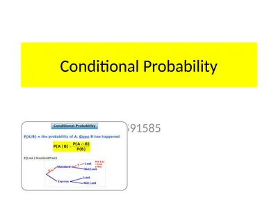 Conditional Probability AS91585 The language of
