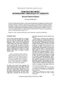 Constructing music: Interweaving construals at concerts 51 Personal Co