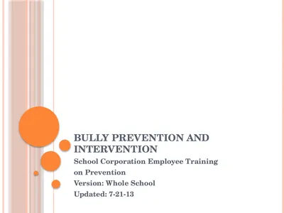BULLY PREVENTION AND INTERVENTION School