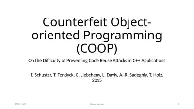 Counterfeit Object-oriented Programming (COOP) On