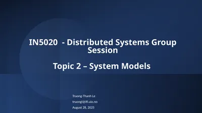 IN5020 - Distributed Systems Group Session Topic 2