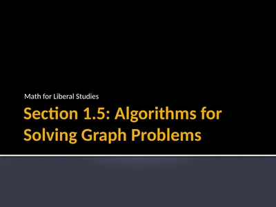 Section 1.5: Algorithms for Solving Graph Problems