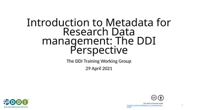 Introduction to Metadata for Research Data
