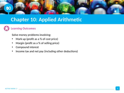10 Chapter 10: Applied Arithmetic Solve money