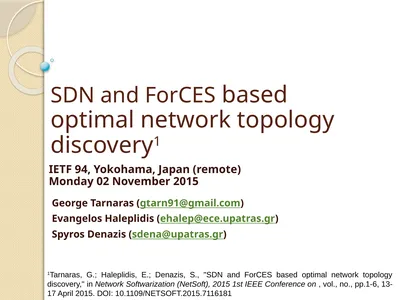 SDN and ForCES based optimal network topology