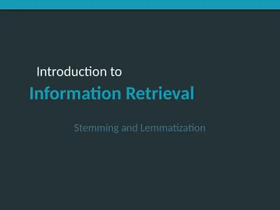 Stemming and Lemmatization Lemmatization Reduce