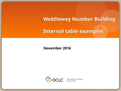 WebDewey Number Building Internal table examples