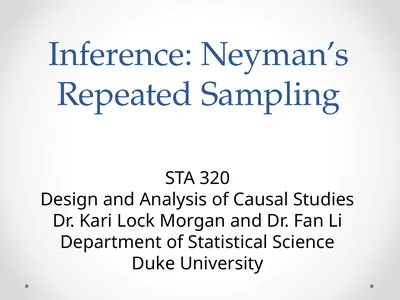 Inference: Neyman’s Repeated Sampling STA 320
