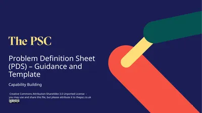 Problem Definition Sheet (PDS) – Guidance and