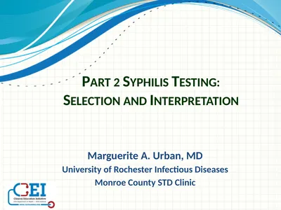 Part 2 Syphilis Testing: Selection and