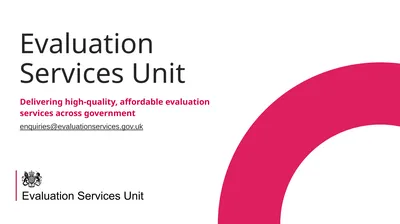 Evaluation Services Unit Delivering high-quality,