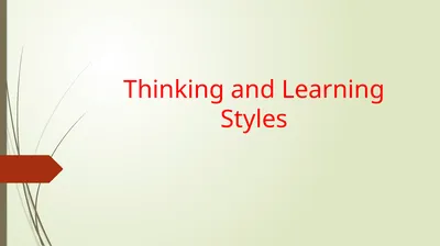 Thinking and Learning Styles Historical